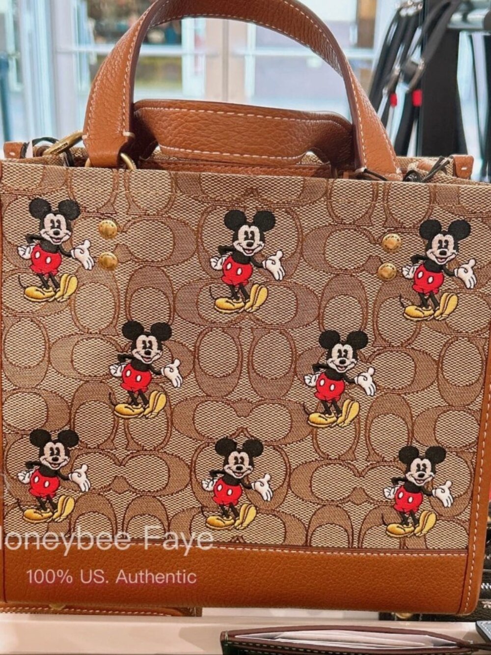 NWT Disney X Coach Dempsey Tote 22 In Signature Jacquard With Mickey Mouse Print